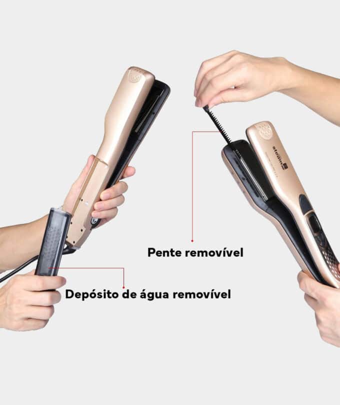 Alisador de cabelo a vapor