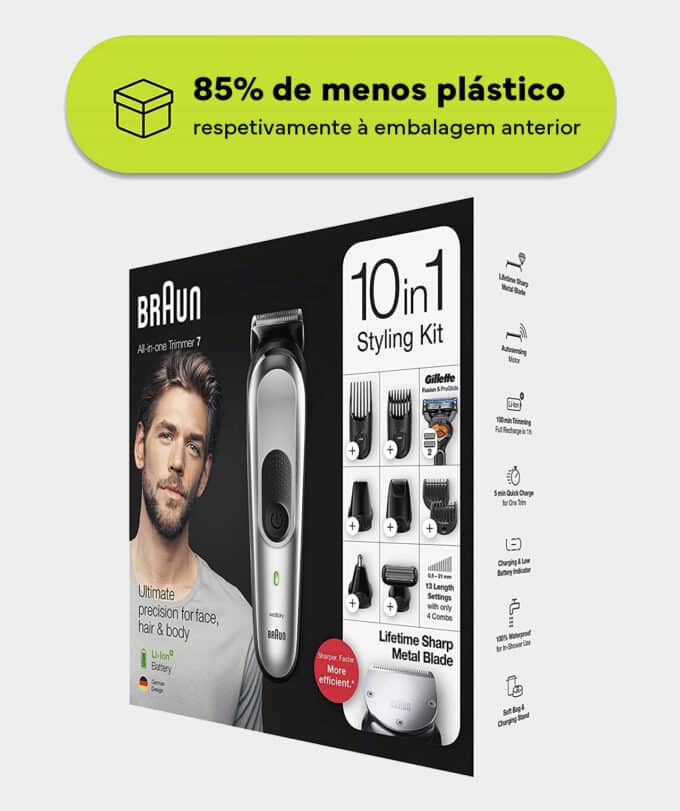 Máquina de barbear Braun 10 em 1