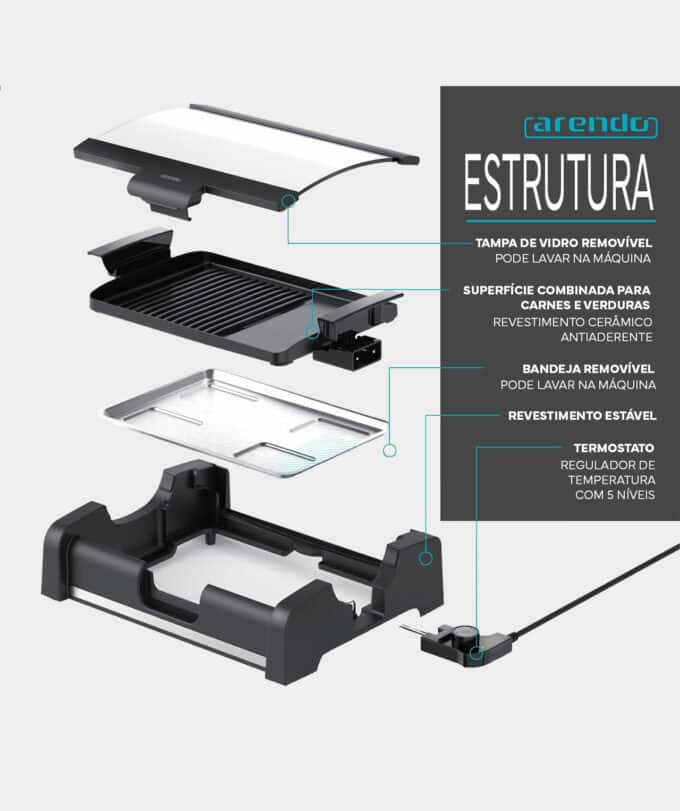 Grelha elétrica para churrasco