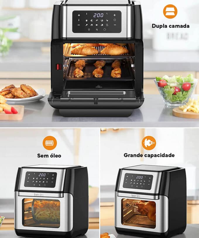 Mini forno com 10 programas