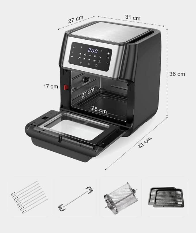 Mini forno com 10 programas