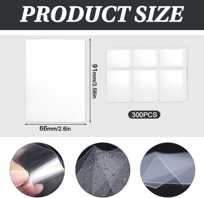 LAKJUOZ 300 capas para cartas, 66 x 91 mm, transparentes Card Sleeves para Yugioh, Mtg, capas cartas Pokemon